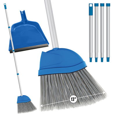 Lola Products LARGE Angle Broom, 13" Wide Head is made w/ Recycled Soda Bottle Bristles