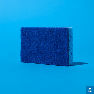 LOLA Dual Sided Scrub Sponge, Natural Cellulose and Fiber Scrubber, 2 Pack