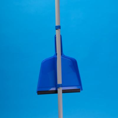 Clip-On Dust Pan & Brush Set, Dust Catching Rubber Lip For Easy Cleaning