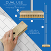 Floor scrub brush with removable handle for full-length or handheld cleaning, 51.5-inch handle and 9.5 x 2.25-inch brush head