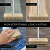 Handheld scrub brush for cleaning tile floors, hardwood floors, countertops, and stairs