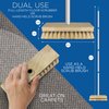 Floor scrub brush with removable 51.5-inch handle for handheld or full-length cleaning, 9.5 x 2.25-inch brush head, shown for carpet cleaning