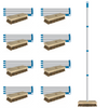 Lola Heavy Duty Palmyra Bristle Deck Scrub 9-pack bulk case, wooden block head, 4-section aluminum handle, blue accents