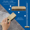 Floor scrub brush with removable 51.5-inch handle for handheld or full-length cleaning, 9.5 x 2.25-inch brush head