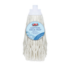 Lola Cotton Deck Mop Refill, white 4-ply cotton yarn mop head with blue label, super absorbent large head