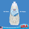 Lola Cotton Deck Mop Refill replacement cotton mop head for deck and floor cleaning, Be Clean Be Happy