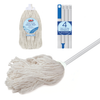 Lola Cotton Deck Mop with white cotton yarn mop head, 4-section aluminum handle, refill pack labeled Large Cotton Head, Includes 1 Refill