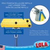 Cellulose sponge mop refill pack with high-density poly fiber foam and natural cellulose, durable and long lasting