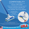 Butterfly wringing action squeezes sponge mop head dry for hands-free wringing into bucket