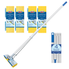 Lola Squeezematic Butterfly Sponge Mop kit with 4-section aluminum no-tool handle, butterfly head, 2 cellulose and 2 poly foam refills
