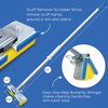Heavy duty steel construction is long lasting and durable, with chrome butterfly wringer and blue sponge mop head on terrazzo floor
