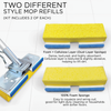 9-inch sponge mop head cleans fast and easy, chrome butterfly wringer in wringing position on terrazzo floor
