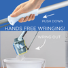 Lola Squeezematic Butterfly Sponge Mop with hands-free wringing, push-handle trigger, and folding sponge head over a bucket