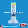 Lola Natural Cellulose Squeeze Sponge Mop Refill 2-pack retail package with Be Clean, Be Happy tagline and Lola logo