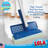 Blue butterfly wringer squeeze mop head on white tile floor with 5-year guarantee badge, high-density poly fiber foam and natural cellulose