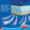 Cross-section of a cellulose sponge mop head showing the cellulose surface layer wicking moisture with directional arrows