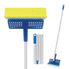 Lola Natural Cellulose Squeeze Sponge Mop, yellow cellulose sponge head, blue squeeze-wing frame, 4-section aluminum handle