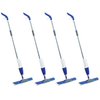 Lola Spritz n' Mop microfiber spray mop 4-pack with blue trigger handles, silver telescoping poles, flat mop heads with built-in scrub pads