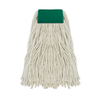 Lola Scuff Remover Cotton Wet Mop Refill, white cotton yarn mop head with green Scuff Brite pad header