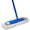 Lola Dust Mop with blue poly fiber head and blue extendable handle for household floor cleaning