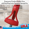 Close-up of the Lola Pro Amazin Mop ergonomic rubber grip with Easy Ring Lever for squeezing the sponge dry