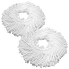 Overlapping Lola Revolution Microfiber Spin Mop replacement heads, white spiral-braided microfiber with clear plastic center rings