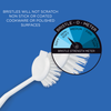 Bristle-O-Meter showing semi-soft bristle strength, will not scratch non-stick or coated cookware