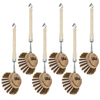 Lola Original Dishwashing & Vegetable Brush with beech hardwood handle, round mixed-bristle removable head, set of 6