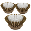 Lola eco-friendly wooden replacement brush heads 3-pack, round birch wood disc heads with tan Tampico and white nylon poly fiber bristles