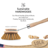 Infographic: Lola wood handles and brush blocks made in Germany from sustainable hardwoods like birch.