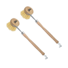 Two Lola Original Tampico Small Dish Brushes side by side with long hardwood handles, chrome wire connectors, tampico bristles and hooks