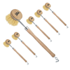 Lola Original Tampico Vegetable Dish Brush No. 327 6-pack, beechwood handles, tampico bristles, metal hang hooks