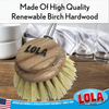 Pot and pan brush replacement head with stiff bristles to cut through grease on pots and pans
