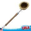 Pot and pan brush replacement head with compatible handles and kitchen cleaning use cases for cookware