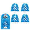 Lola 500 Brushes replacement brush heads, blue with white base, set of 4 next to retail packaging