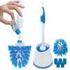 500 Brushes Starter Plus Kit with blue toilet brush, caddy, extra heads, and cleanser tablets