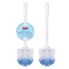 Lola Euro-Style Bowl Brush 2-pack, two white toilet bowl brushes with blue and white poly fiber bristles