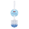 Lola Euro-Style Bowl Brush with white handle, rounded blue and white durable poly fiber bristles, won't scratch porcelain, rinses clean