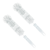 Lola Bottle Brush 2-pack, two white bottle brushes with white coated wire and plastic handles