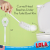 Lola toilet brush with curved 5-inch brush head for cleaning under the toilet rim, 16.25-inch overall length
