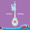Retail-packaged Lola toilet bowl brush with branded hang tag