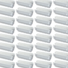 Lola Hand & Nail Brush, 144-pack grid of double-sided white hand and nail brushes with white bristles and ribbed plastic bodies