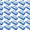 Lola Hand & Nail Brush translucent blue plastic 144-pack, diagonal pattern of double-sided brushes with white bristles, ridged bodies