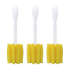 Lola Glass & Jar Brushes with yellow star-shaped foam sponge heads and white plastic handles, set of 3