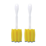 Glass & Jar Brush, w/ star shaped polyurethane foam sponge head - 2 PK