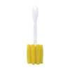 Lola glass and jar brush with white plastic handle and star-shaped yellow polyurethane foam sponge head