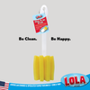 Lola Glass and Jar Brush with retail hang tag, polyurethane foam sponge cleans mugs, coffee pots, jars, travel mugs, glasses; will not rust
