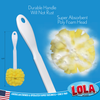 White handle and super absorbent poly foam sponge head with 10.75 in handle, 3.25 in head diameter, rustproof durable handle