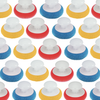 Lola Hand Saver Non-Scratch plastic mesh scourers with comfort knob tops in blue, red, yellow, bulk display of 144 units