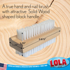 LOLA wood hand and nail brush dimensions: 3.875 x 1.25 x 1.75 inches